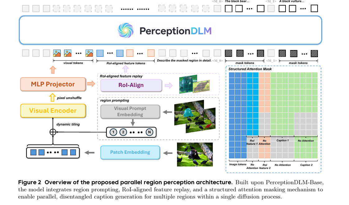 PerceptionDLM - Parallel Region Perception with Multimodal Diffusion Language Models