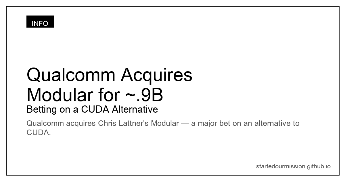 Qualcomm, Modular 약 4조 원에 인수 - CUDA 대안 베팅